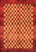 Machine Washable Checkered Orange Modern Area Rugs, wshabs5309org