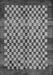 Machine Washable Checkered Gray Modern Rug, wshabs5309gry