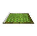 Sideview of Machine Washable Checkered Green Modern Area Rugs, wshabs5309grn