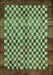 Checkered Turquoise Modern Rug, abs5309turq