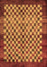 Machine Washable Checkered Brown Modern Rug, wshabs5309brn