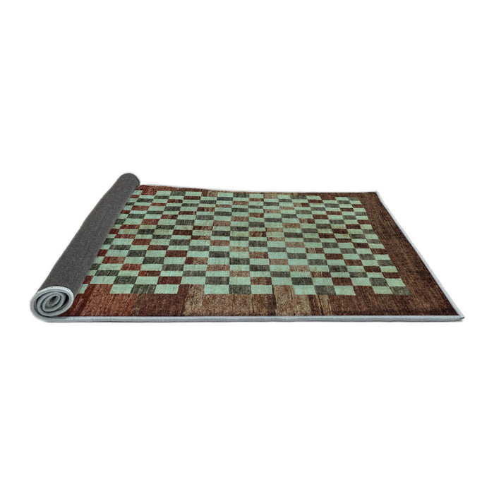 Sideview of Checkered Light Blue Modern Rug, abs5309lblu