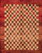 Abstract Red Checkered Rug, abs5309