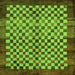 Square Machine Washable Checkered Green Modern Area Rugs, wshabs5309grn