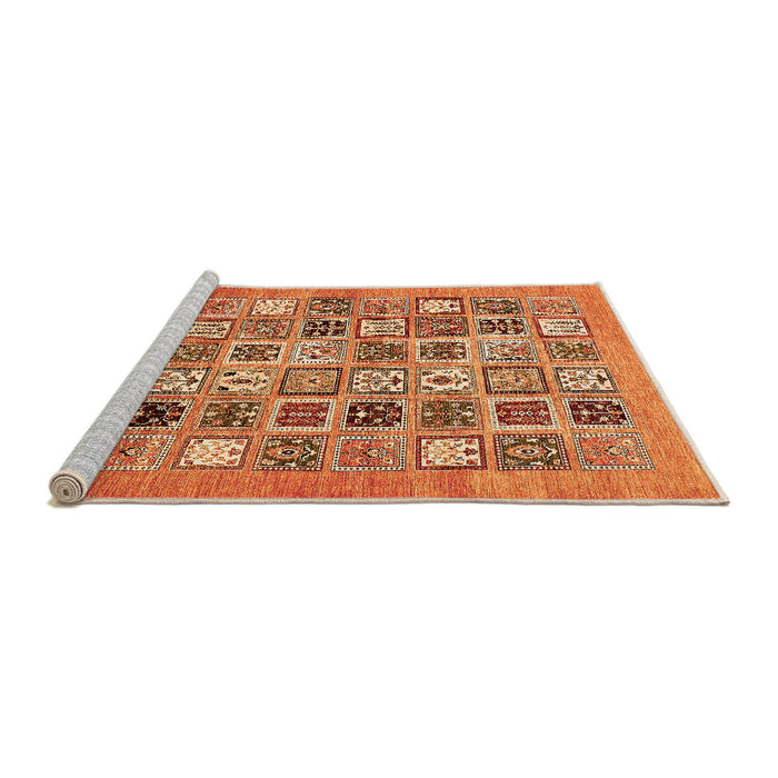 Sideview of Machine Washable Abstract Orange Modern Area Rugs, wshabs530org