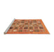 Sideview of Machine Washable Abstract Orange Modern Area Rugs, wshabs530org