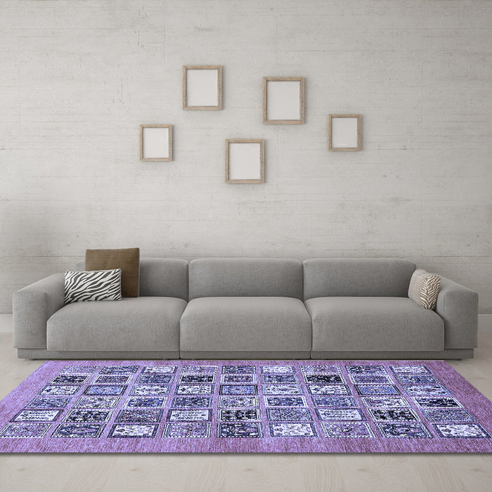 Machine Washable Abstract Blue Modern Rug in a Living Room, wshabs530blu