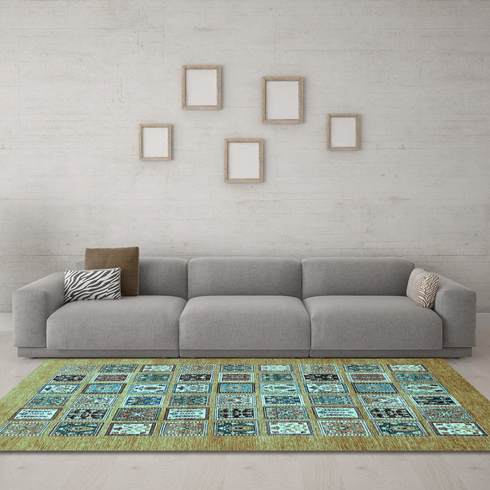 Machine Washable Abstract Light Blue Modern Rug in a Living Room, wshabs530lblu