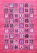 Machine Washable Abstract Pink Modern Rug, wshabs530pnk