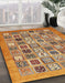 Machine Washable Abstract Yellow Orange Rug in a Family Room, wshabs530