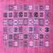 Square Machine Washable Abstract Purple Modern Area Rugs, wshabs530pur