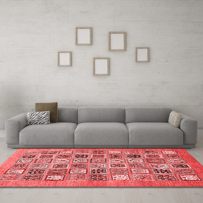 Modern Red Washable Rugs