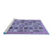 Sideview of Machine Washable Abstract Blue Modern Rug, wshabs530blu