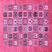 Square Machine Washable Abstract Pink Modern Rug, wshabs530pnk