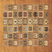 Square Machine Washable Abstract Brown Modern Rug, wshabs530brn