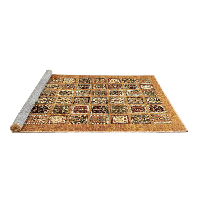 Sideview of Machine Washable Abstract Brown Modern Rug, wshabs530brn