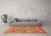 Machine Washable Abstract Orange Modern Area Rugs in a Living Room, wshabs530org