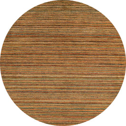 Round Abstract Cinnamon Brown Modern Rug, abs5310