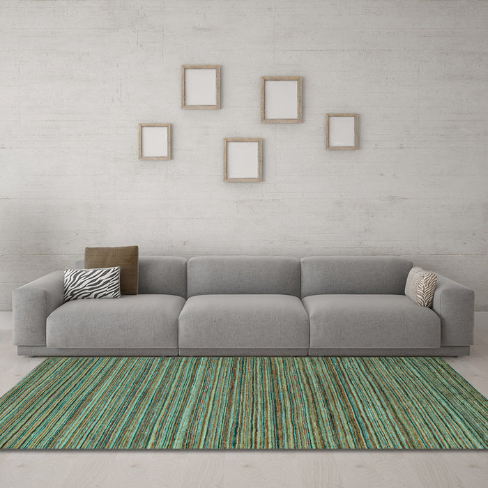 Machine Washable Abstract Light Blue Modern Rug in a Living Room, wshabs5310lblu