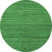 Round Machine Washable Abstract Emerald Green Modern Area Rugs, wshabs5310emgrn