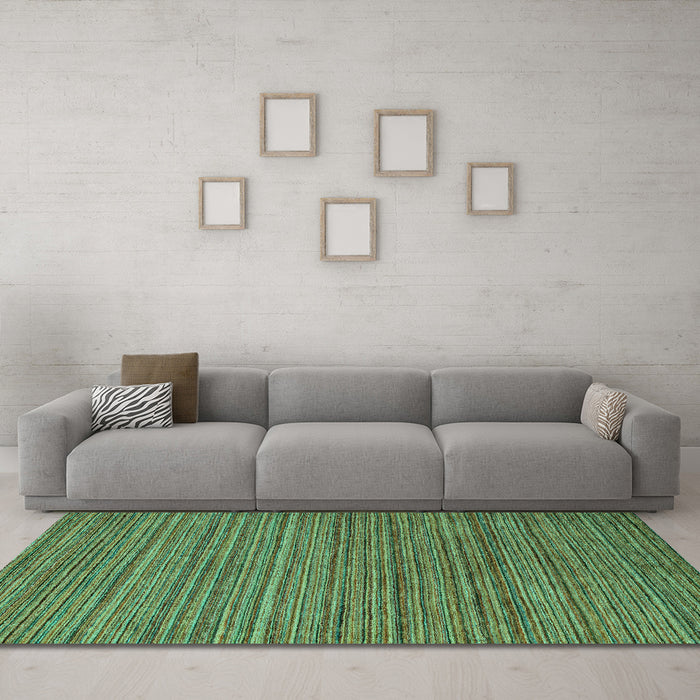 Machine Washable Abstract Turquoise Modern Area Rugs in a Living Room,, wshabs5310turq