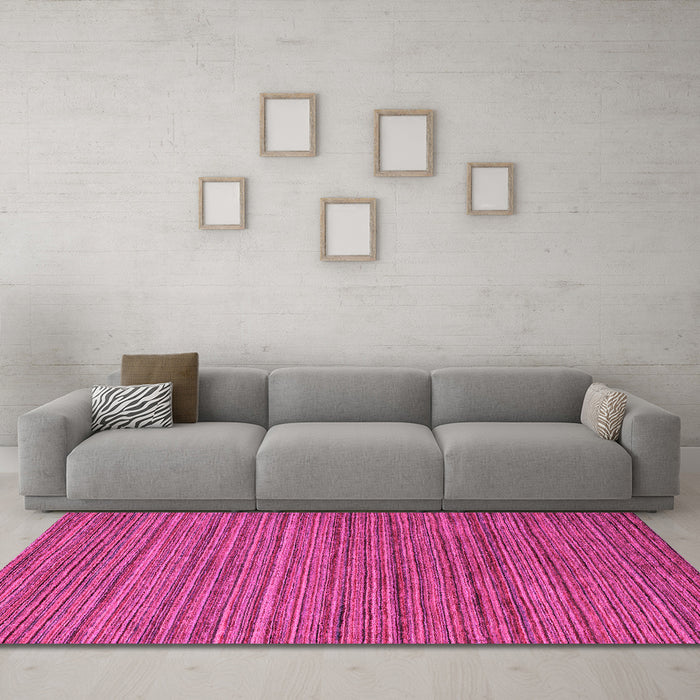 Machine Washable Abstract Pink Modern Rug in a Living Room, wshabs5310pnk
