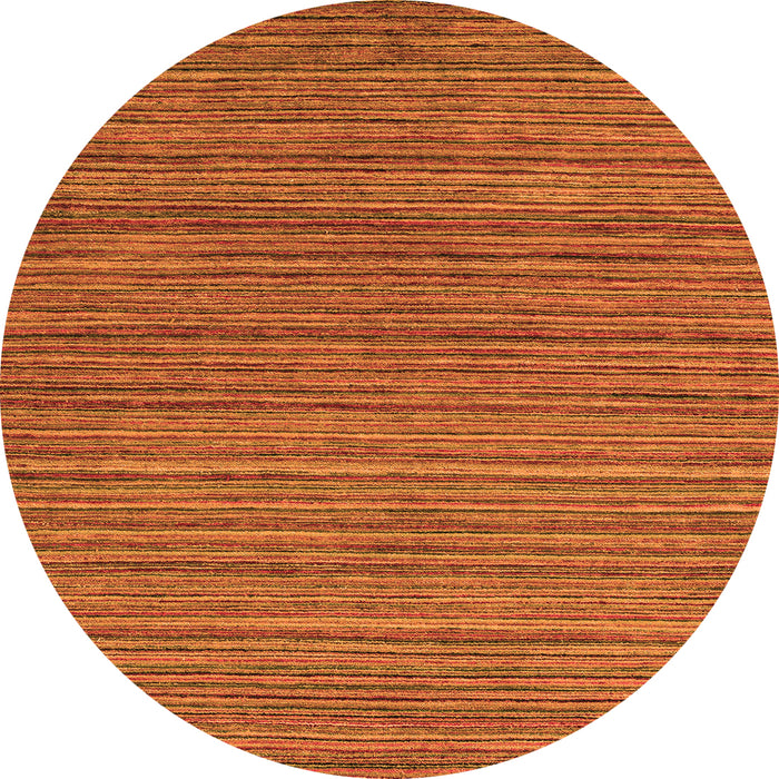 Round Machine Washable Abstract Orange Modern Area Rugs, wshabs5310org