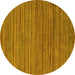 Round Abstract Yellow Modern Rug, abs5310yw