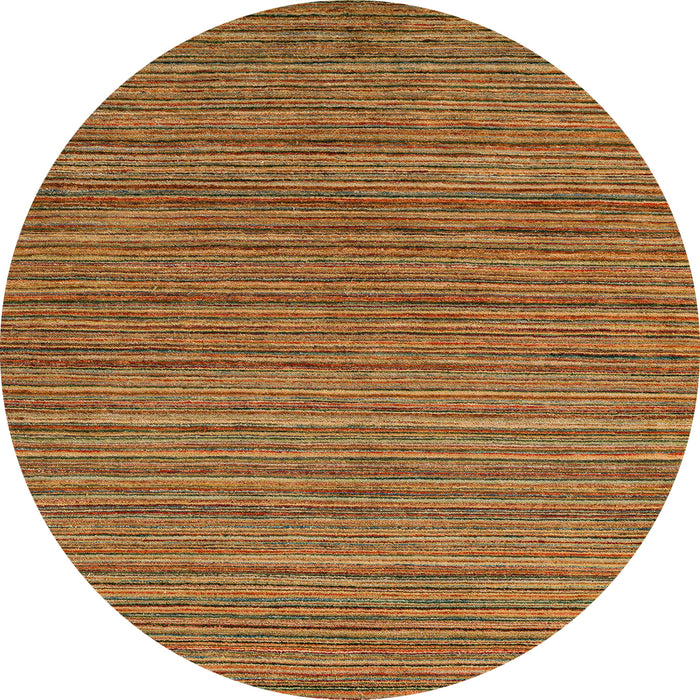 Round Machine Washable Abstract Cinnamon Brown Rug, wshabs5310
