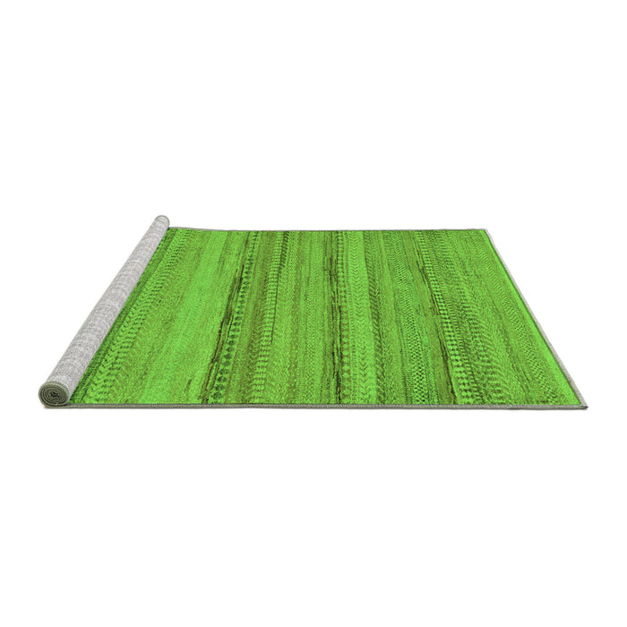 Sideview of Machine Washable Abstract Green Modern Area Rugs, wshabs5311grn