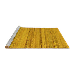 Sideview of Machine Washable Abstract Yellow Modern Rug, wshabs5311yw