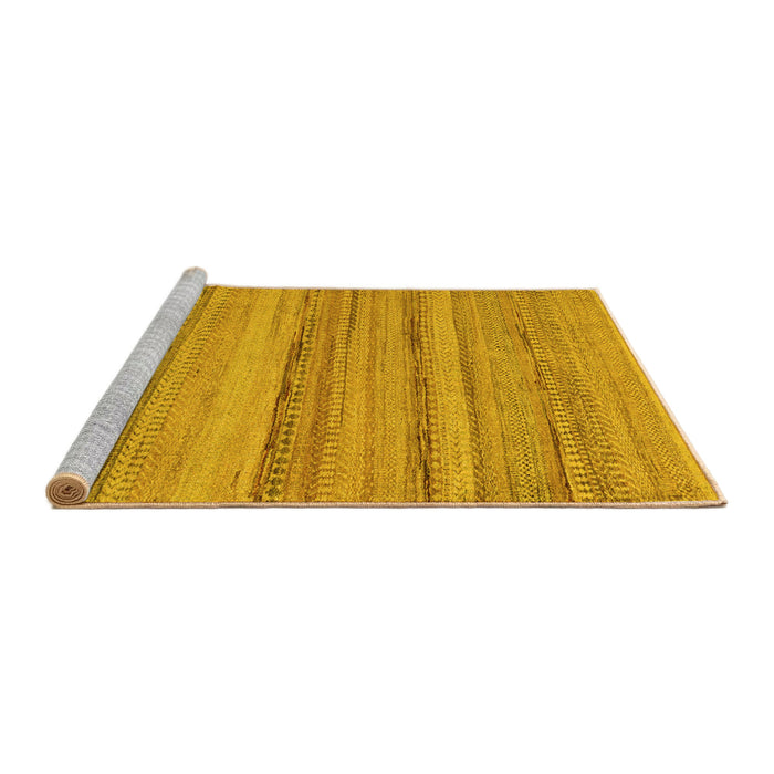 Sideview of Machine Washable Abstract Yellow Modern Rug, wshabs5311yw