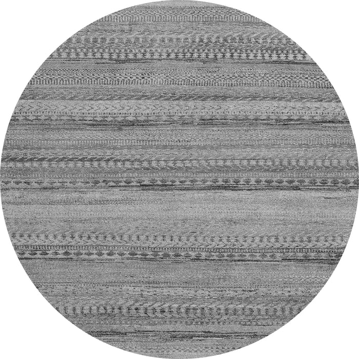 Round Machine Washable Abstract Gray Modern Rug, wshabs5311gry