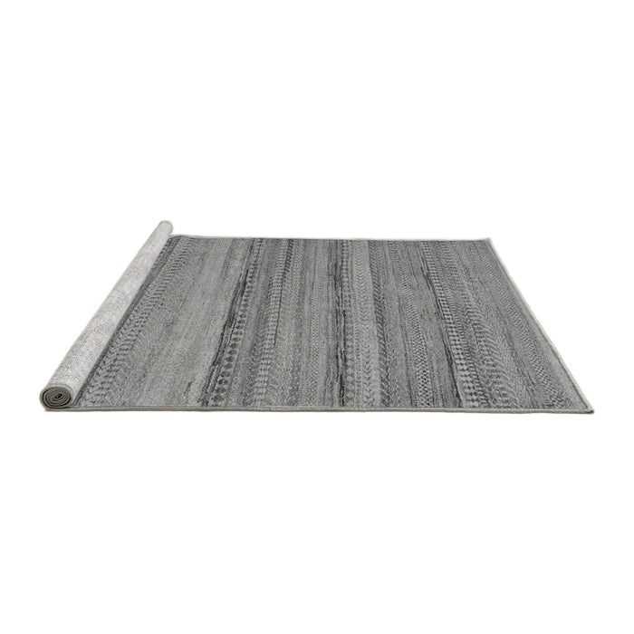 Sideview of Machine Washable Abstract Gray Modern Rug, wshabs5311gry