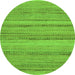 Round Abstract Green Modern Rug, abs5311grn