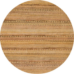 Round Machine Washable Abstract Orange Rug, wshabs5311