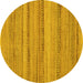 Round Machine Washable Abstract Yellow Modern Rug, wshabs5311yw