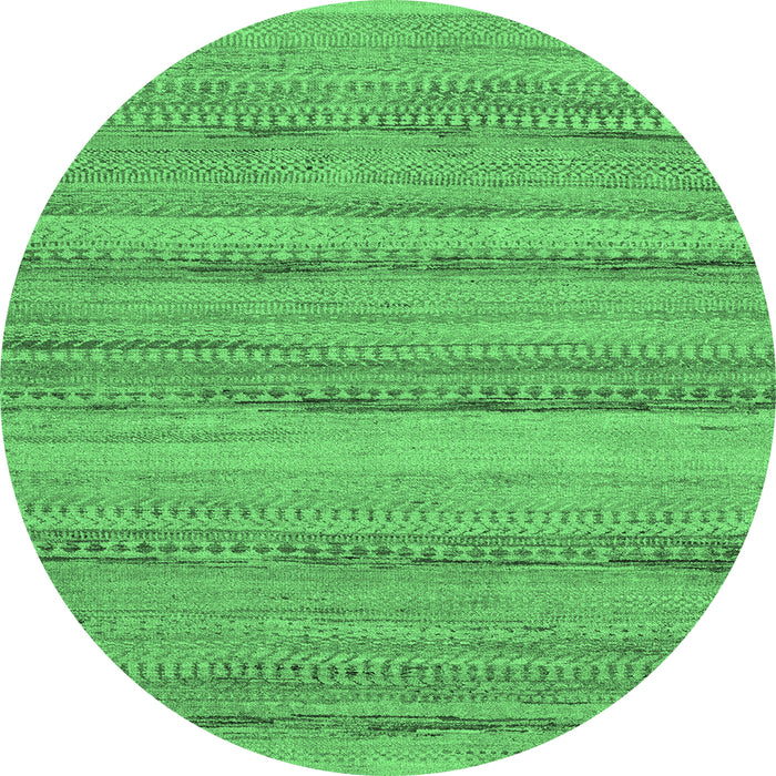 Round Abstract Emerald Green Modern Rug, abs5311emgrn
