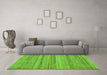 Machine Washable Abstract Green Modern Area Rugs in a Living Room,, wshabs5311grn