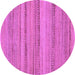 Round Machine Washable Abstract Purple Modern Area Rugs, wshabs5311pur