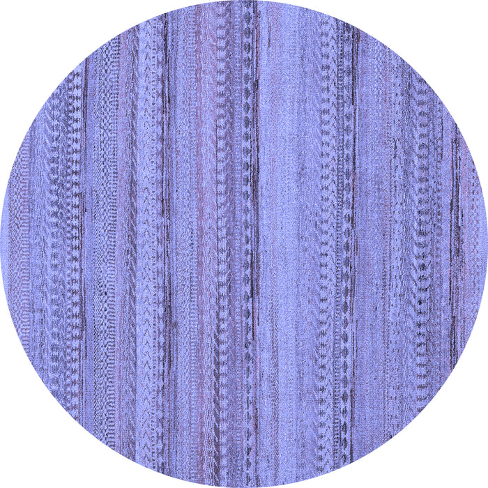 Round Abstract Blue Modern Rug, abs5311blu