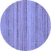 Round Abstract Blue Modern Rug, abs5311blu