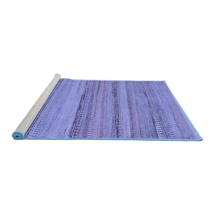 Sideview of Machine Washable Abstract Blue Modern Rug, wshabs5311blu