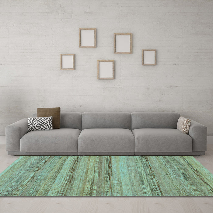 Machine Washable Abstract Light Blue Modern Rug in a Living Room, wshabs5311lblu