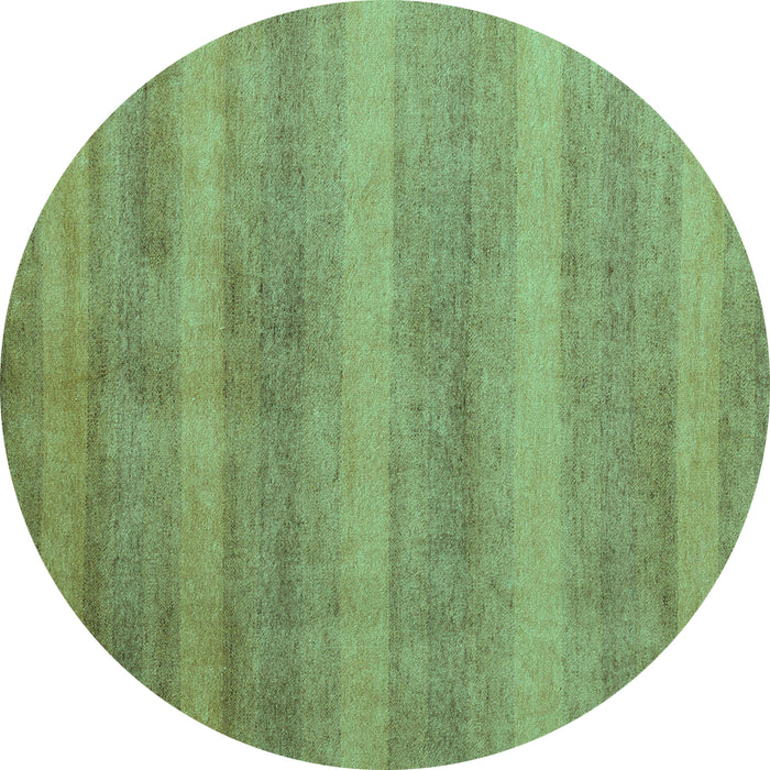 Round Machine Washable Abstract Turquoise Modern Area Rugs, wshabs5312turq