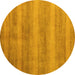 Round Abstract Yellow Modern Rug, abs5312yw