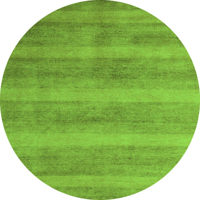 Round Machine Washable Abstract Green Modern Area Rugs, wshabs5312grn