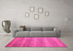 Machine Washable Abstract Pink Modern Rug in a Living Room, wshabs5312pnk