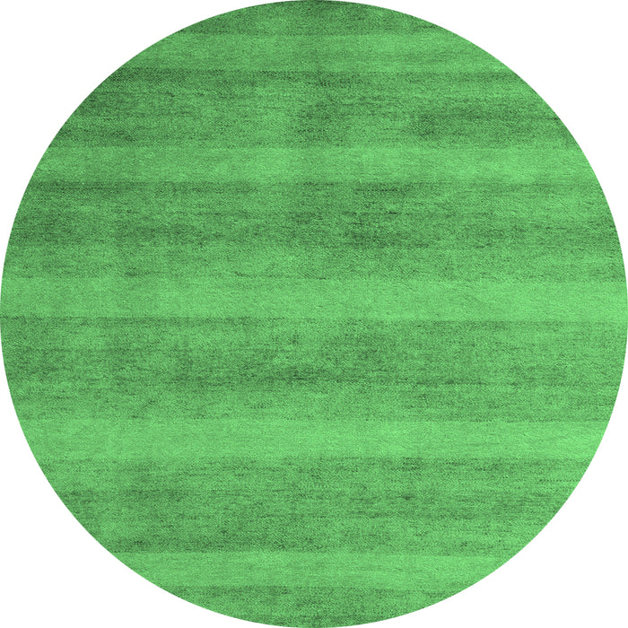 Round Abstract Emerald Green Modern Rug, abs5312emgrn