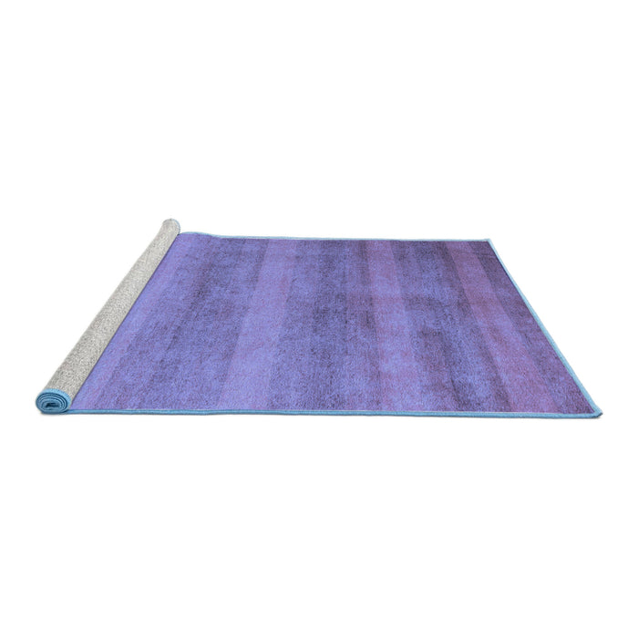 Sideview of Machine Washable Abstract Blue Modern Rug, wshabs5312blu